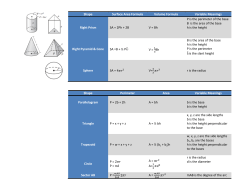 Geometry Formulas - Herscher CUSD #2