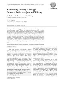 Promoting Inquiry Through Science Reflective Journal Writing