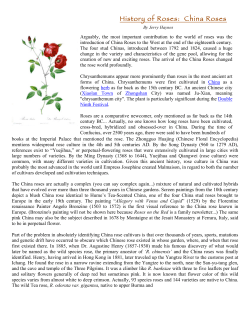 History of Roses: China Roses