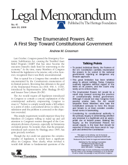 The Enumerated Powers Act: A First Step Toward Constitutional