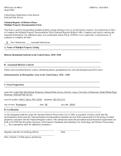 Historic Residential Suburbs in the United States, 1830-1960