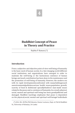 Buddhist Concept of Peace in Theory and Practice
