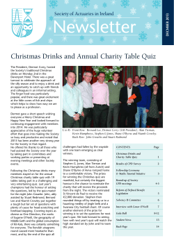 Newsletter - Society of Actuaries in Ireland