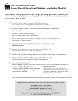 Teacher Diversity Recruitment Weekend &ndash; Application Checklist