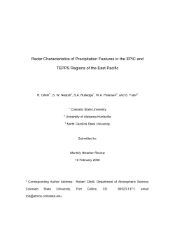 Radar Characteristics of Precipitation Features in the EPIC and