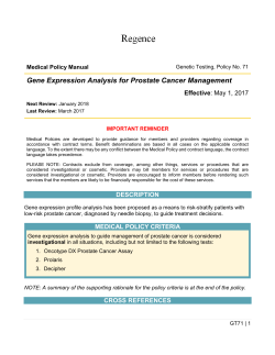 Gene Expression Analysis for Prostate Cancer Management
