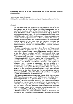 Competition analysis of World Greco-Roman and World