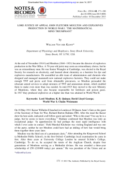 LORD JUSTICE OF APPEAL JOHN FLETCHER MOULTON AND