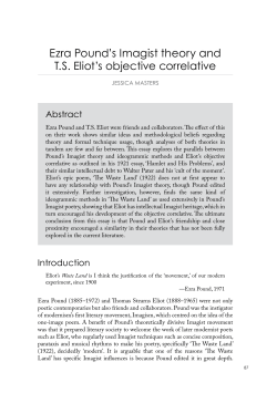 Ezra Pound`s Imagist theory and T .S . Eliot`s - ANU Press