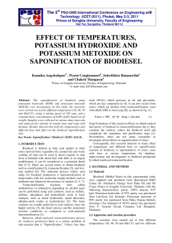 EFFECT OF TEMPERATURES, POTASSIUM HYDROXIDE AND