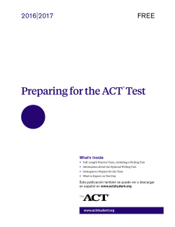 Preparing for the ACT&reg; Test
