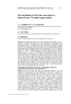 The mechanism of soil water movement as inferred from 180 stable