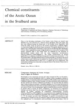Chemical-constituents of the arctic ocean in the svalbard area