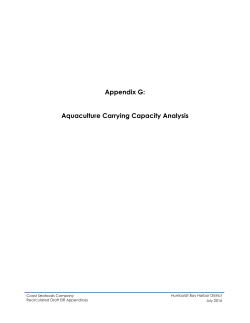 Appendix G: Aquaculture Carrying Capacity Analysis