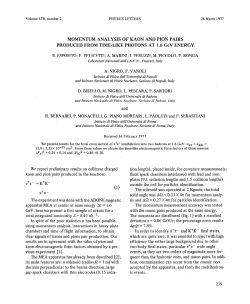 MOMENTUM ANALYSIS OF KAON AND PION PAIRS - INFN-LNF