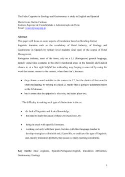 The False Cognates in Enology and Gastronomy: a study in English