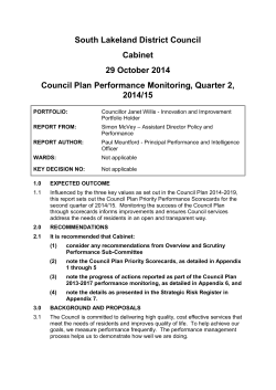 Council Plan Performance Monitoring Quarter 2 2014