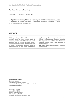 Psychosocial issues in elderly