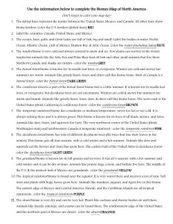 Biomes Map of North America