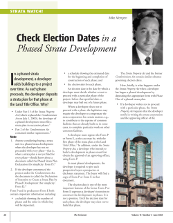 Check Election Datesin a Phased Strata Development