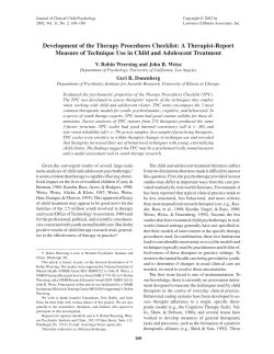 Development of the Therapy Procedures Checklist: A Therapist