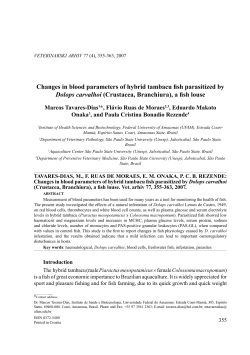 Changes in blood parameters of hybrid tambacu fish parasitized by