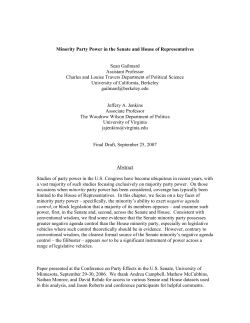 Minority Party Power in the Senate and House of Representatives