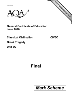 A-level Classical Civilisation Mark Scheme Unit 03