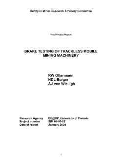BRAKE TESTING OF TRACKLESS MOBILE MINING MACHINERY