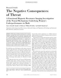 The Negative Consequences of Threat: A Functional Magnetic