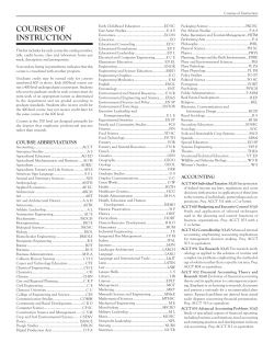 Courses of InstruCtIon - Registrar :: Clemson