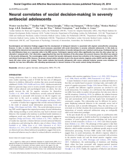 Neural correlates of social decision
