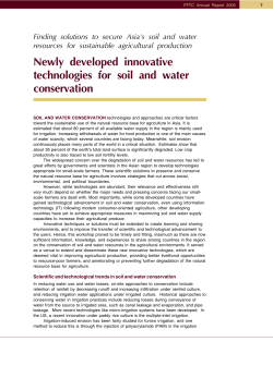 Newly developed innovative technologies for soil and water
