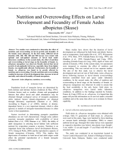 Nutrition and Overcrowding Effects on Larval Development and