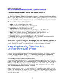 learning outcomes  - The Evergreen State College