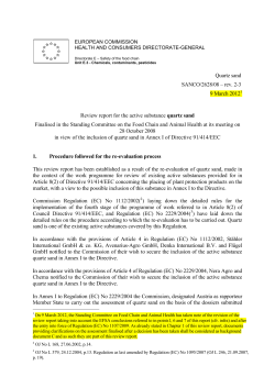 Quartz sand SANCO/2628/08 &ndash; rev. 2