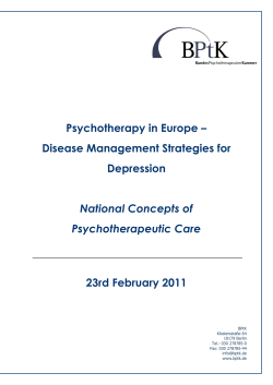 Psychotherapy in Europe &ndash; Disease Management Strategies for