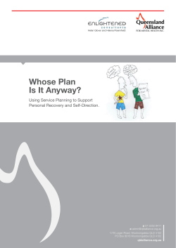 Whose Plan Is It Anyway? - Queensland Alliance for Mental Health