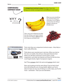 COMPARISON/ CONTRAST ESSAY