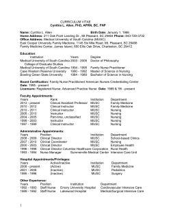 1 CURRICULUM VITAE Cynthia L. Allen, PhD, APRN, BC, FNP