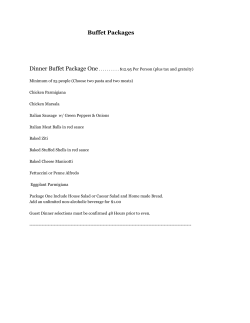 Buffet Packages - Vinnys Italian Grill