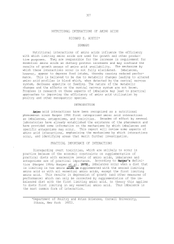 nutritional interactions of amino acids