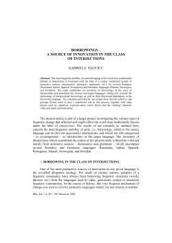 borrowings &ndash; a source of innovation in the class of interjections