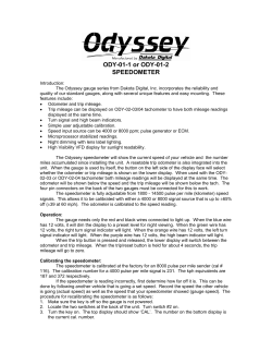 ODY-01-1 or ODY-01-2 SPEEDOMETER