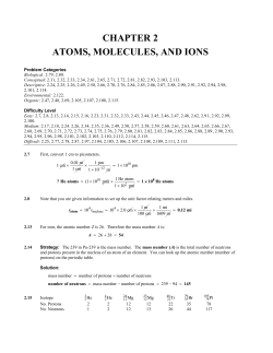 chapter 2 atoms, molecules, and ions