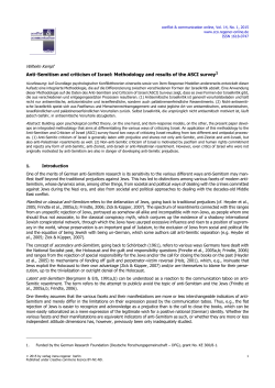 Anti-Semitism and criticism of Israel: Methodology and results of the
