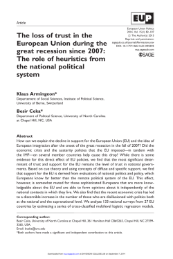 The loss of trust in the European Union during the great