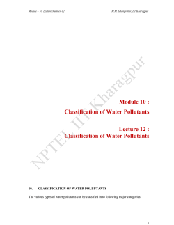 Classification of Water Pollutants