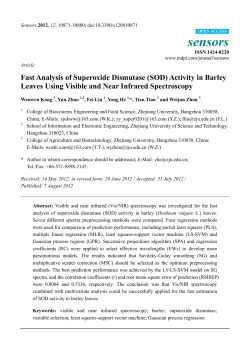 Fast Analysis of Superoxide Dismutase (SOD) Activity in Barley