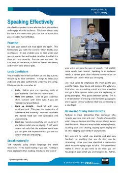 Speaking Effectively